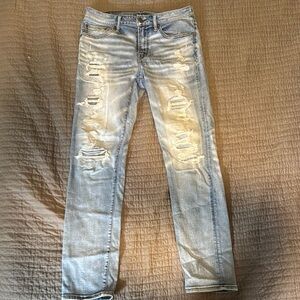 American Eagle Outfitters Blue Skinny Jeans Distressed